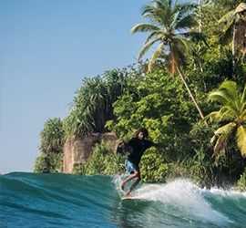 Surfing in Weligama